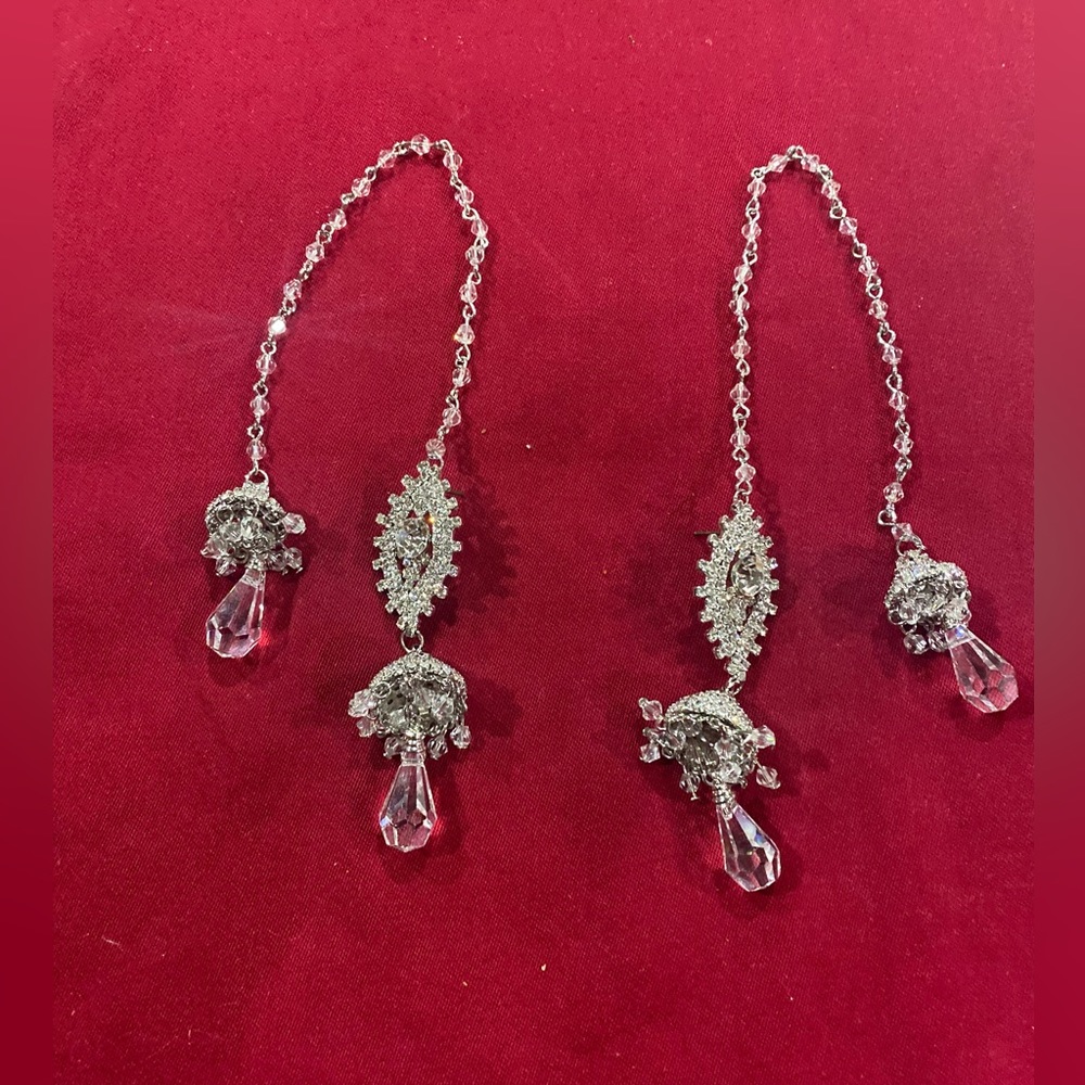Indian Bollywood style sliver earrings